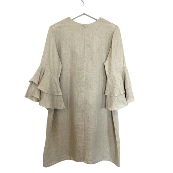 Carla by Rozarancio Ruffled Boho Bell Sleeve Shift Dress Size 8 - Picture 5 of 6